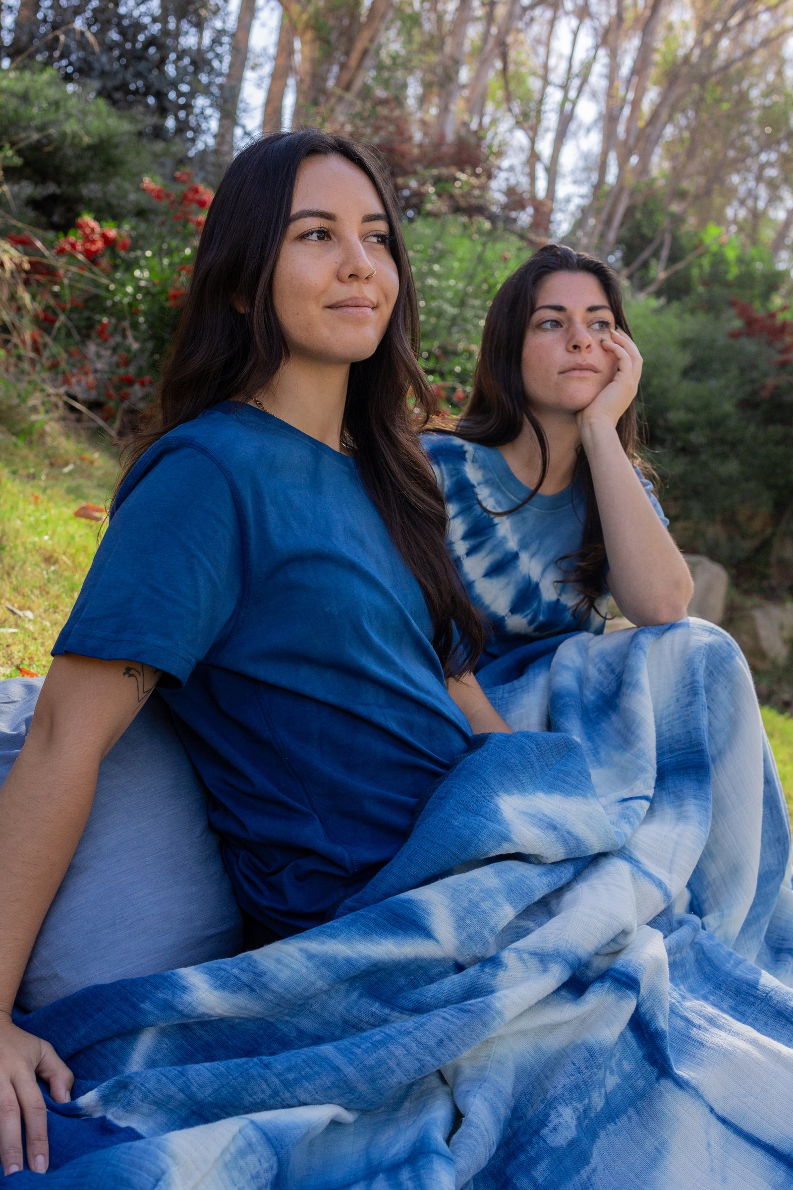 The Indigo Hana t-shirt in hand-dyed indigo.