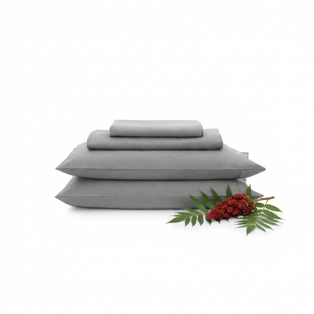 Organic Sheet Set - color:silver-sumac