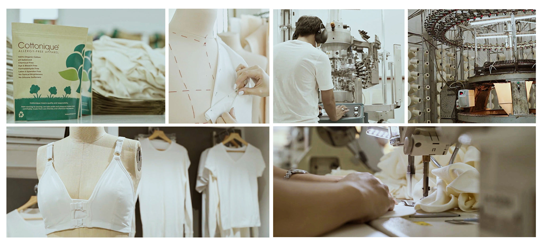 At Cottonique we work both with manual labor but also with machines. They work together with a team of tailors