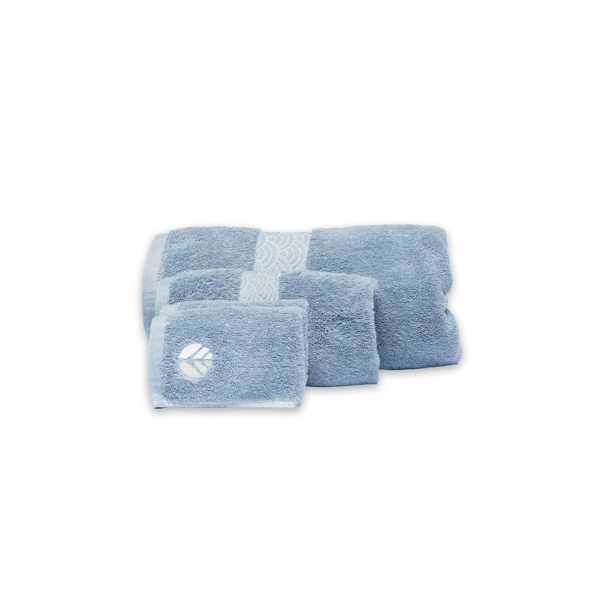 Aizome organic towel set in natural indigo