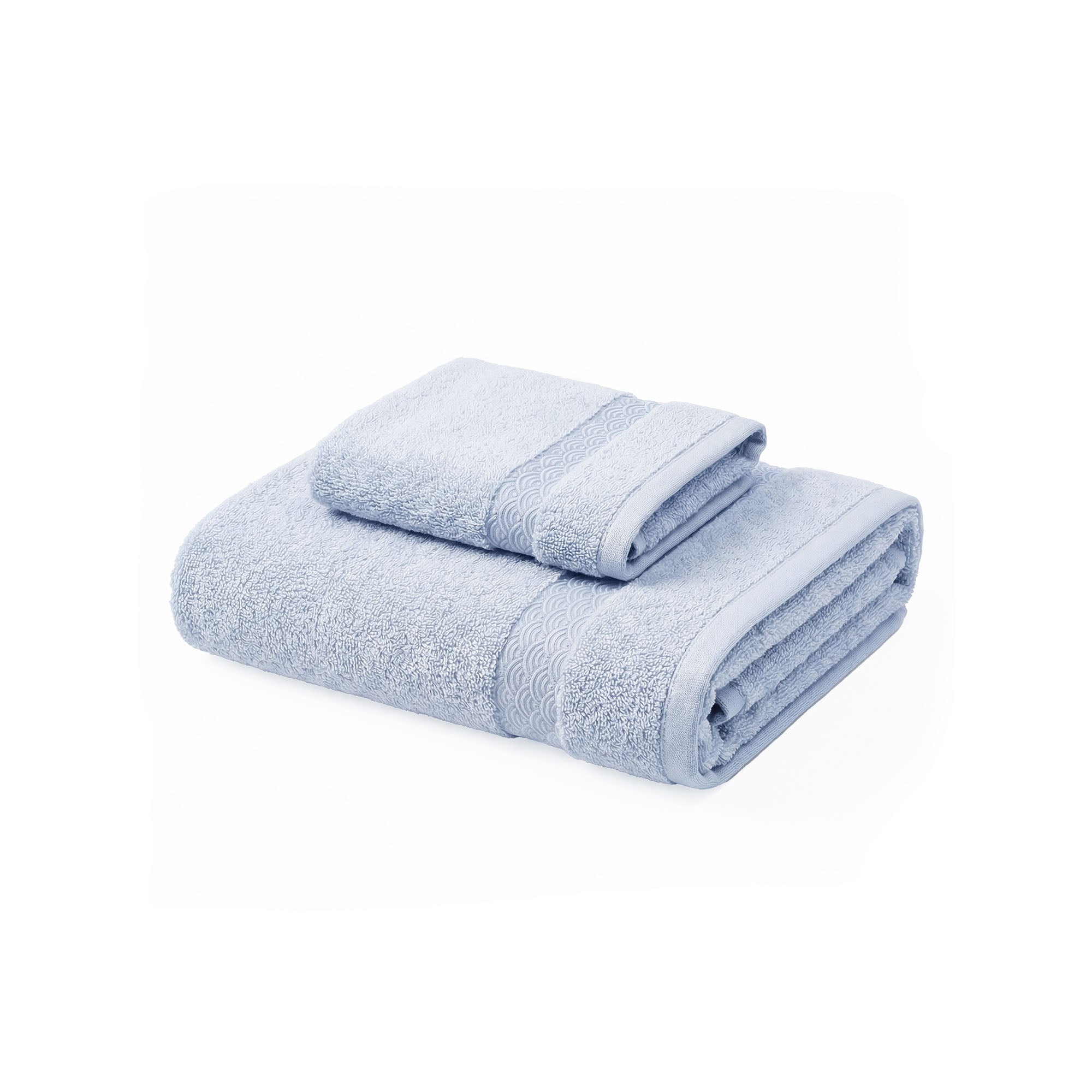 Organic Towel Set - color:natural-indigo