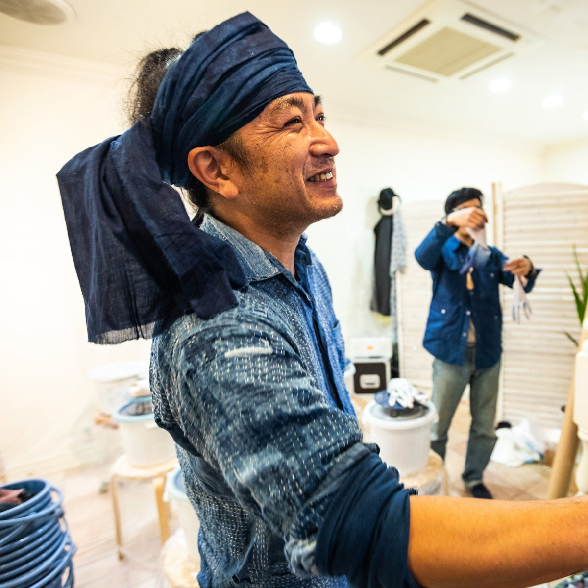 Cozo Cazama at his indigo vats in Japan.