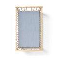 Organic Crib Fitted Sheet - AIZOME (North America) - AIZOME color:natural-indigo