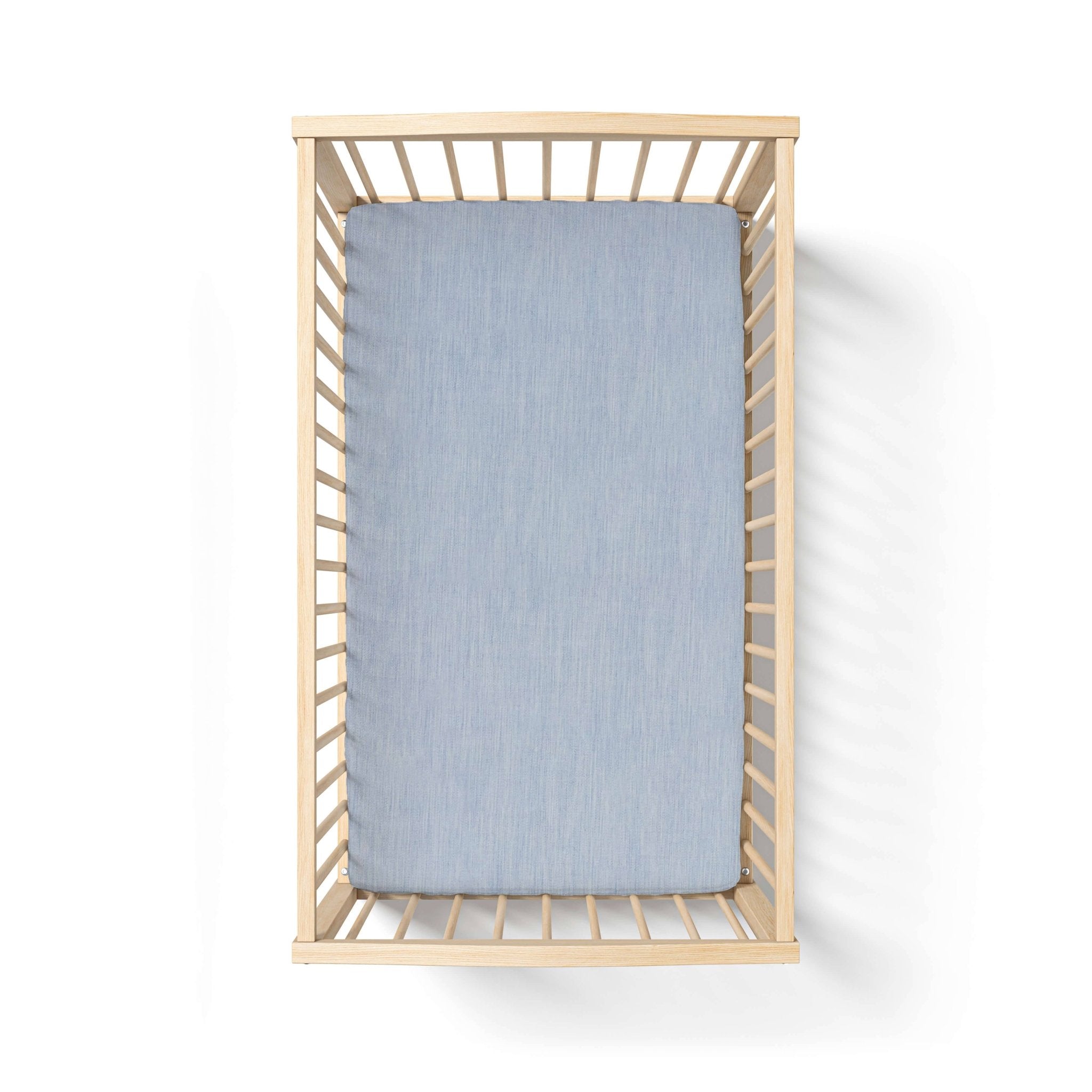Organic Crib Fitted Sheet - AIZOME (North America) - AIZOME color:natural-indigo
