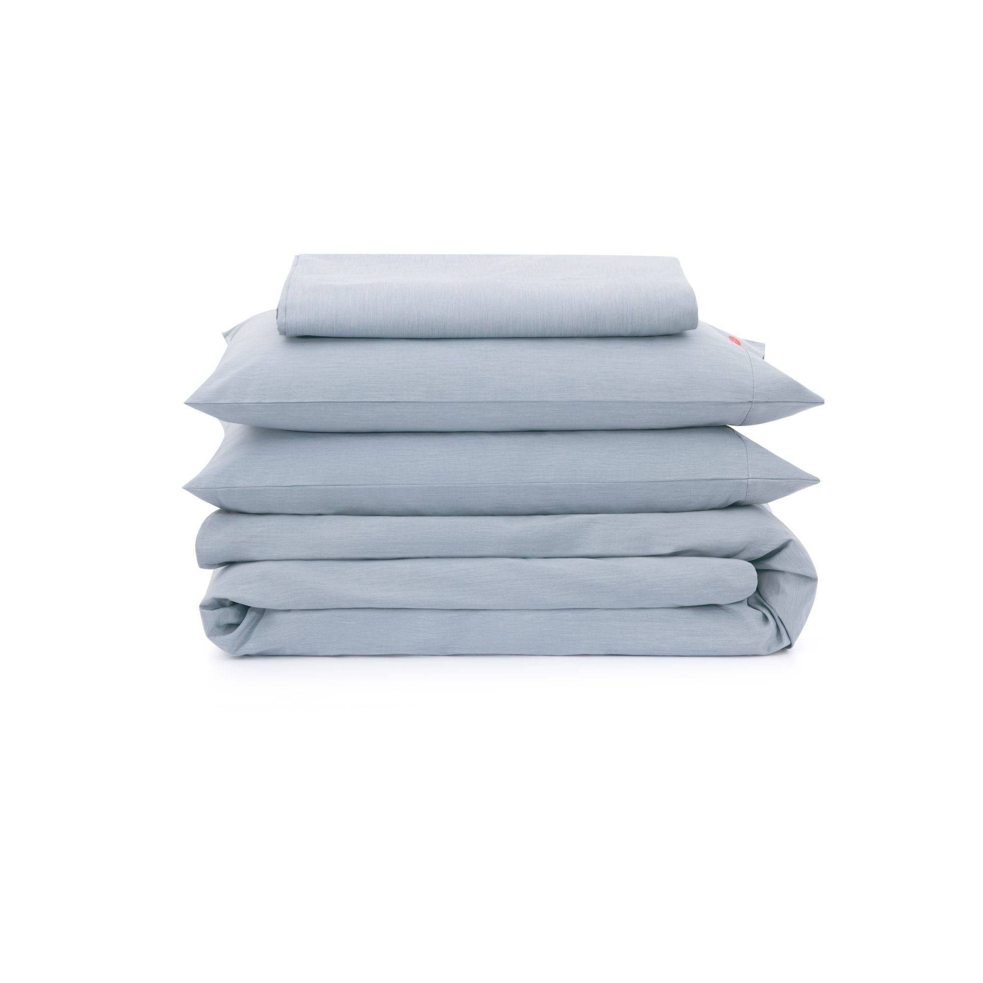 Organic Duvet Cover Set - color:natural-indigo