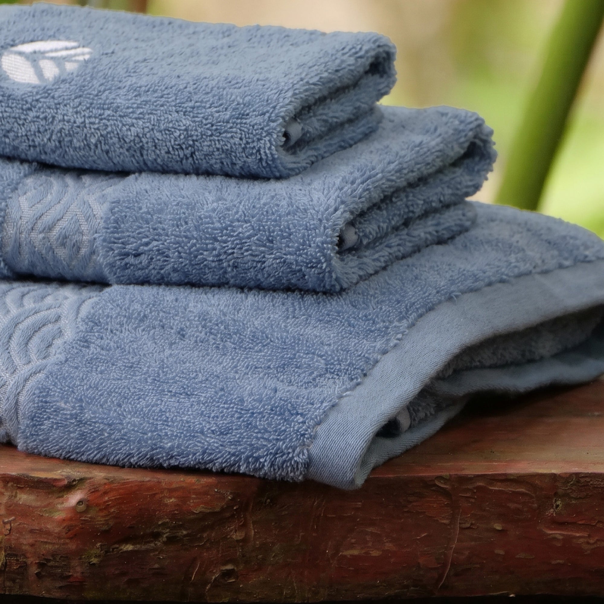 Organic Towel Set - color:deep-indigo